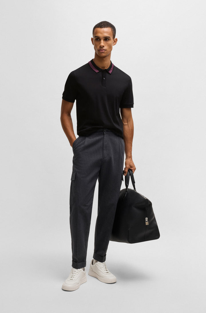 BOSS Polos Slim Fit in Cotton - H-PHILLIPSON 199 10269639 01-50531791- Concorde Fashion#color_black-001