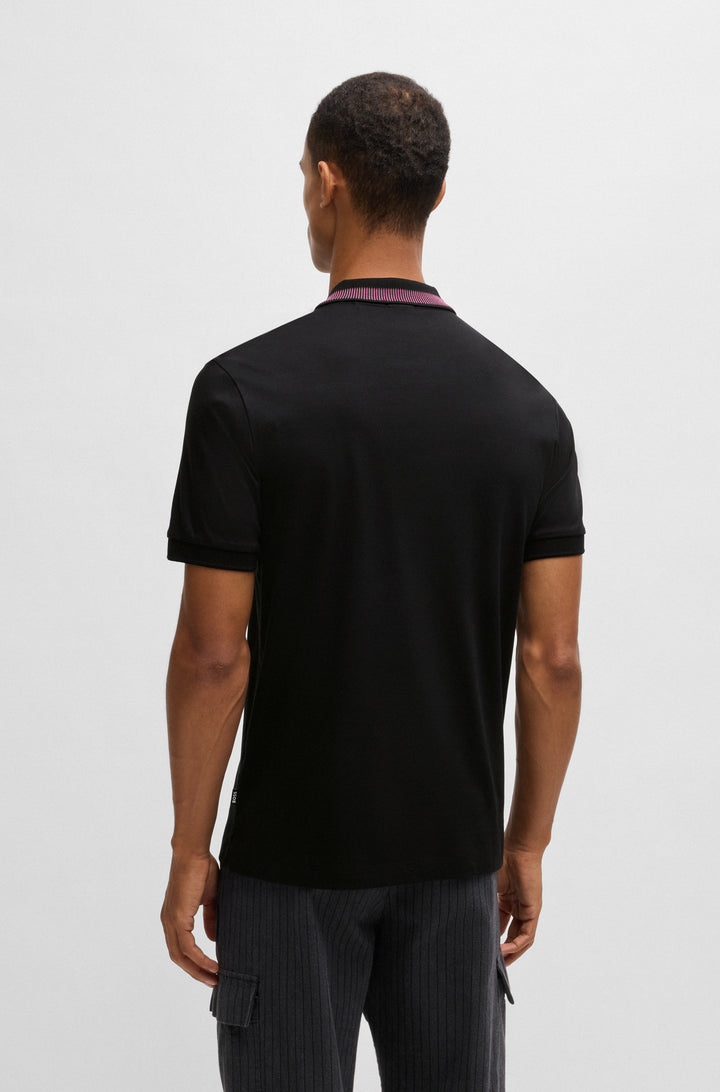 BOSS Polos Slim Fit in Cotton - H-PHILLIPSON 199 10269639 01-50531791- Concorde Fashion#color_black-001