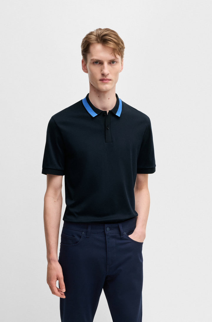 BOSS Polos Slim Fit in Cotton - H-PHILLIPSON 199 10269639 01-50531791- Concorde Fashion#color_navy-404