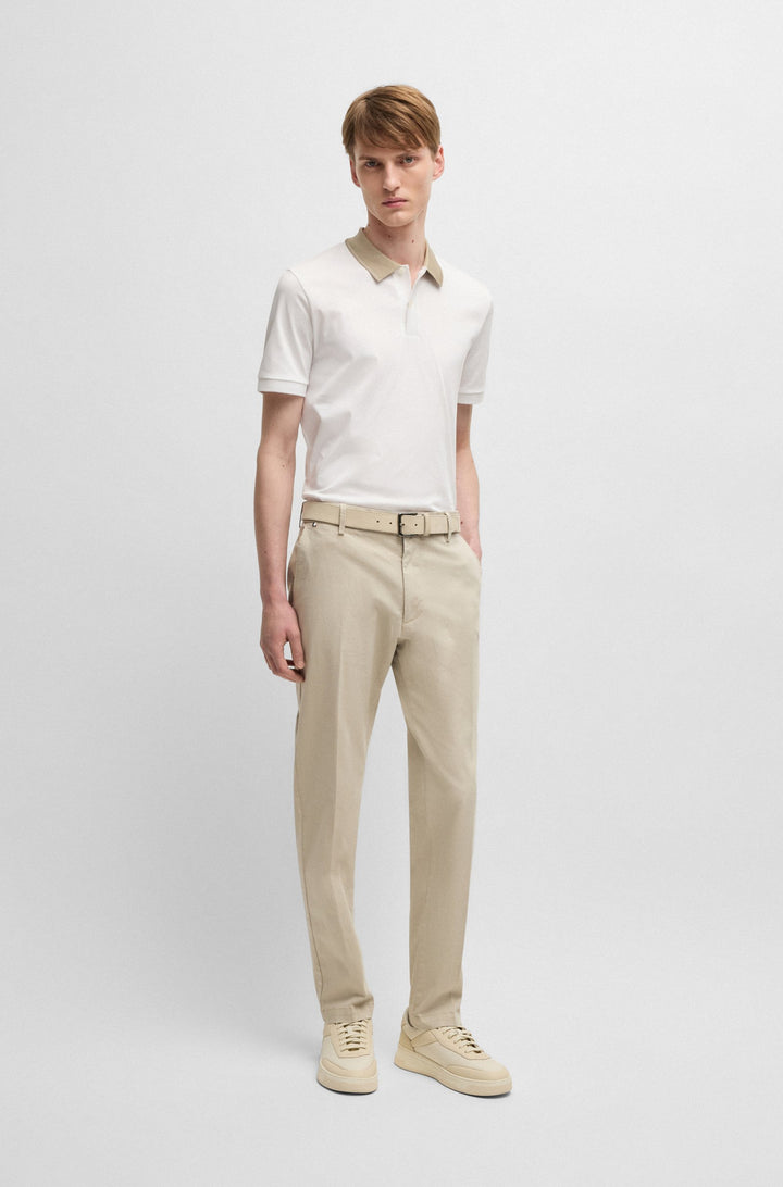 BOSS Polos Slim Fit in Cotton - H-PHILLIPSON 199 10269639 01-50531791- Concorde Fashion#color_white-101