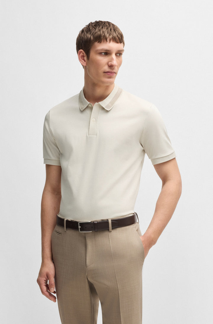 BOSS Polos Slim Fit in Cotton - H-PHILLIPSON 199 10269639 01-50531791- Concorde Fashion#color_white-131