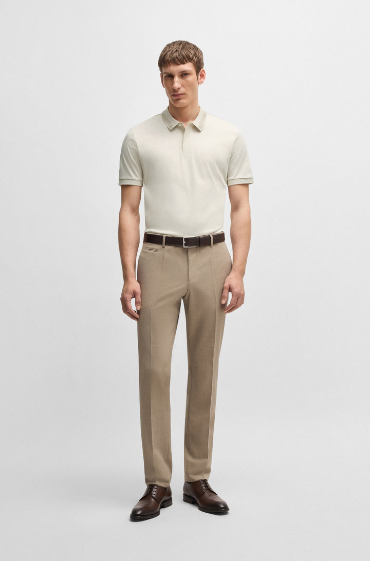 BOSS Polos Slim Fit in Cotton - H-PHILLIPSON 199 10269639 01-50531791- Concorde Fashion#color_white-131