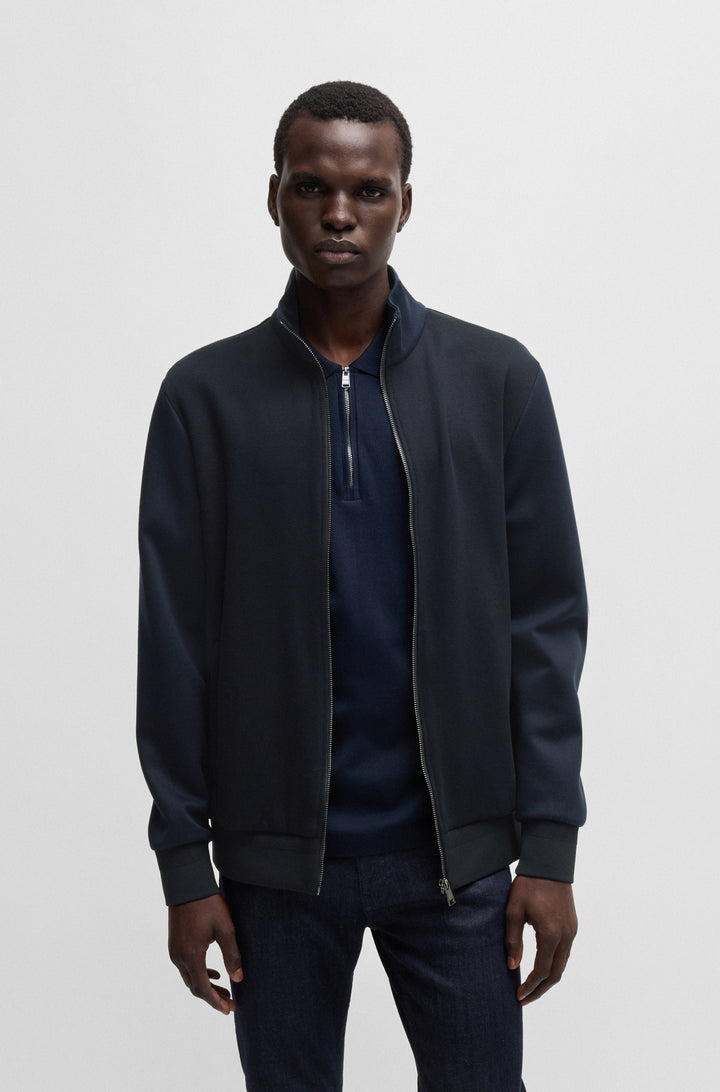 BOSS Sweatshirts Regular Fit in Cotton Mix - H-SHEPHERD 10269641 01-50532755- Concorde Fashion#color_navy-404