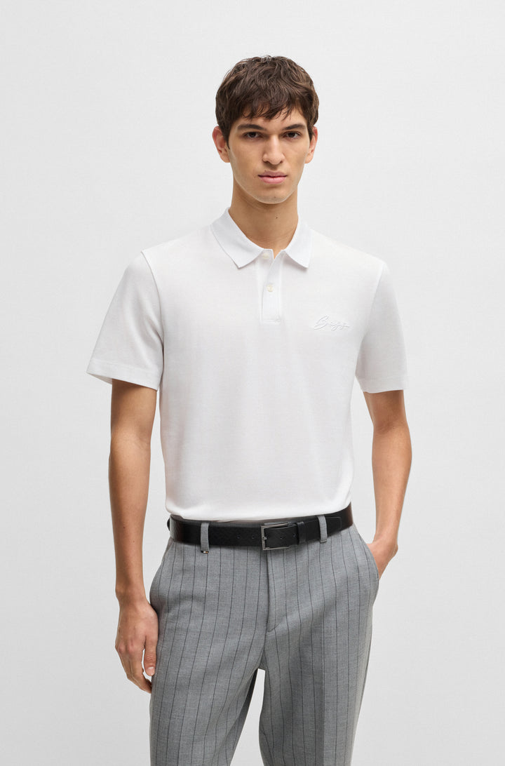 BOSS Polos Regular Fit in Cotton - C-PARRIS 10269654 01-50531402- Concorde Fashion#color_white-100