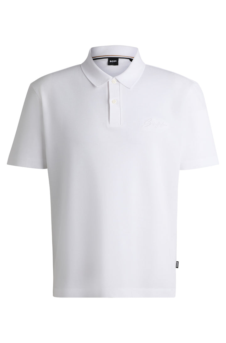 BOSS Polos Regular Fit in Cotton - C-PARRIS 10269654 01-50531402- Concorde Fashion#color_white-100
