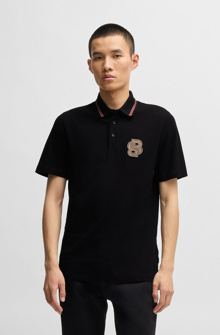 BOSS Polos Regular Fit in Cotton - C-PARRIS 10269705 01-50532961- Concorde Fashion#color_black-001