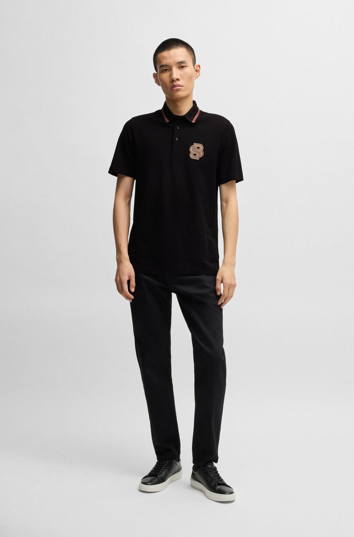 BOSS Polos Regular Fit in Cotton - C-PARRIS 10269705 01-50532961- Concorde Fashion#color_black-001