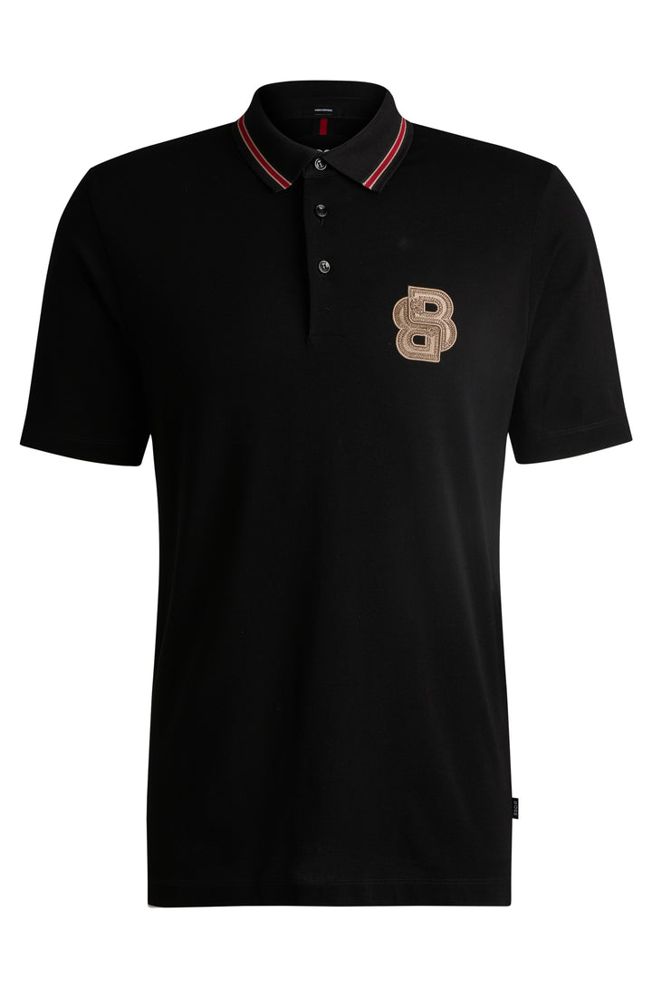 BOSS Polos Regular Fit in Cotton - C-PARRIS 10269705 01-50532961- Concorde Fashion#color_black-001