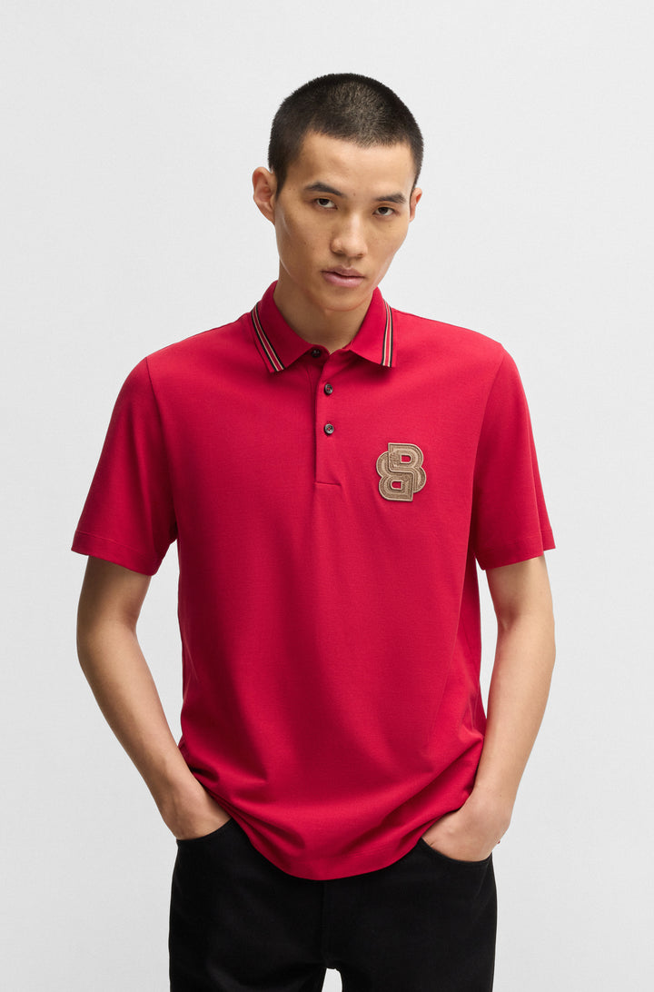 BOSS Polos Regular Fit in Cotton - C-PARRIS 10269705 01-50532961- Concorde Fashion#color_red-629