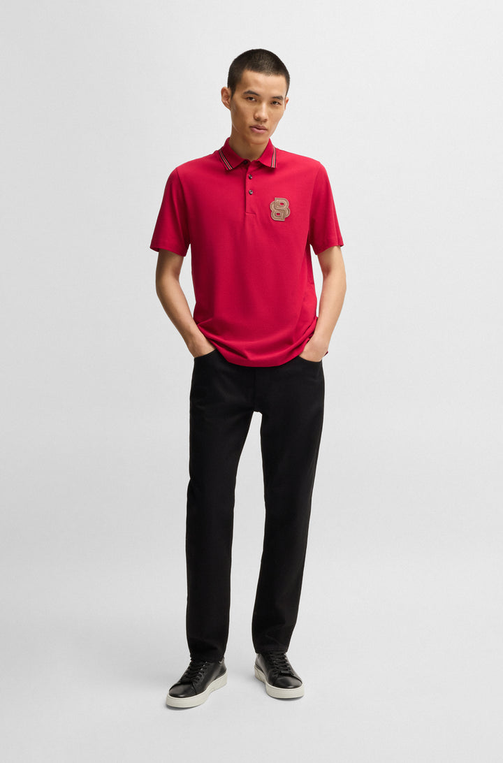 BOSS Polos Regular Fit in Cotton - C-PARRIS 10269705 01-50532961- Concorde Fashion#color_red-629