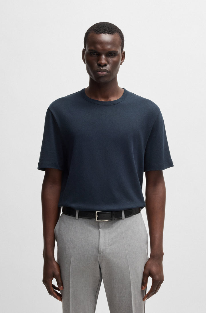 BOSS T-Shirts Regular Fit in Cotton Mix - H-TAUT 28 10270466 01-50537498- Concorde Fashion#color_navy-404