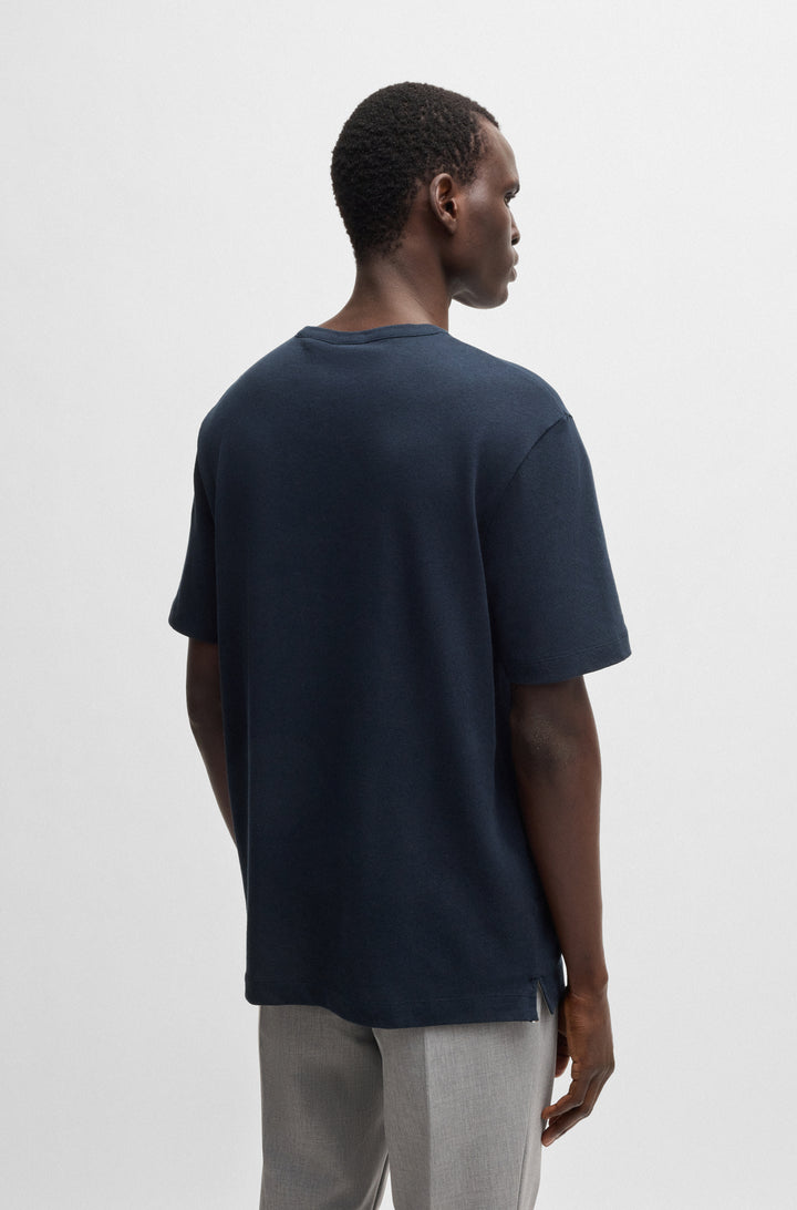 BOSS T-Shirts Regular Fit in Cotton Mix - H-TAUT 28 10270466 01-50537498- Concorde Fashion#color_navy-404