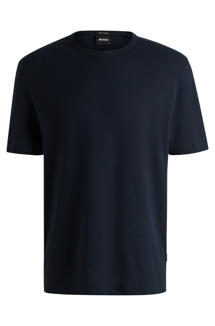 BOSS T-Shirts Regular Fit in Cotton Mix - H-TAUT 28 10270466 01-50537498- Concorde Fashion#color_navy-404