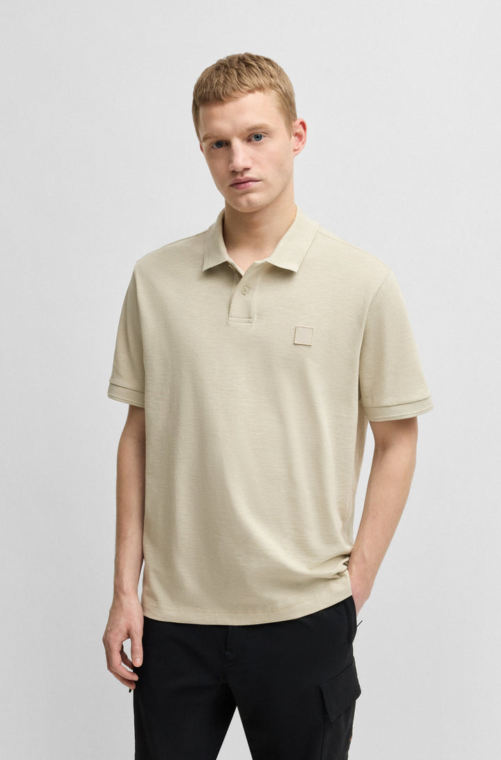 BOSS Polos Relaxed Fit in Cotton Mix - PE_LINENLOGO 10270604 01-50536728- Concorde Fashion#color_beige-271