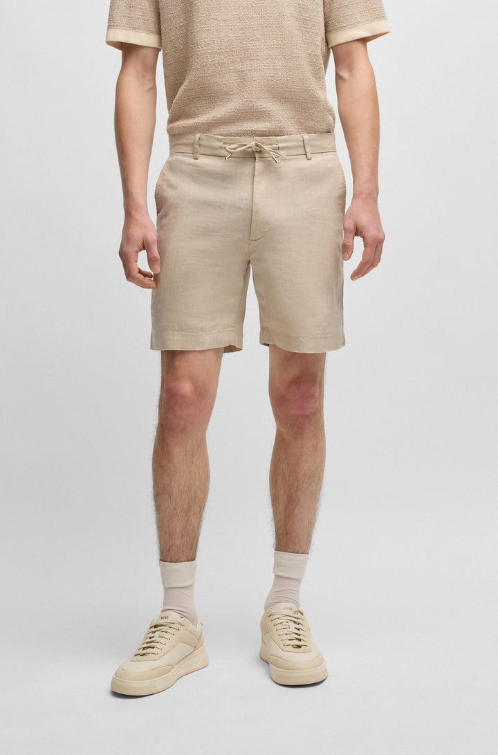 BOSS Shorts Regular Fit in Polyester Mix - C-KANE-RDS-SHORTS 10270605 01-50538016- Concorde Fashion#color_beige-275