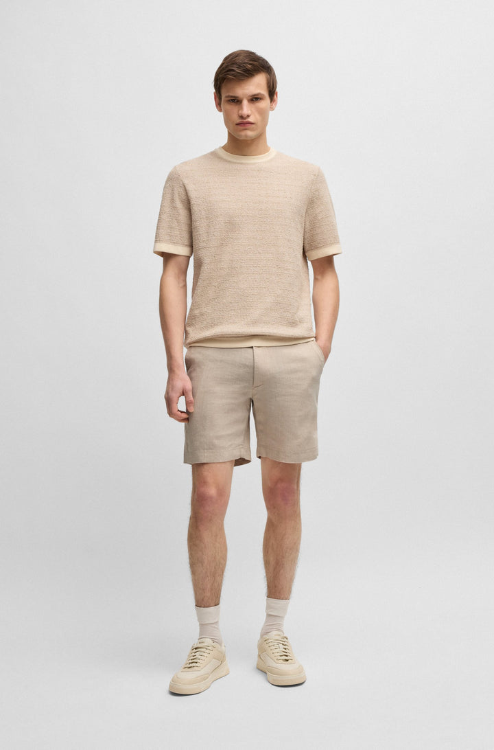 BOSS Shorts Regular Fit in Polyester Mix - C-KANE-RDS-SHORTS 10270605 01-50538016- Concorde Fashion#color_beige-275