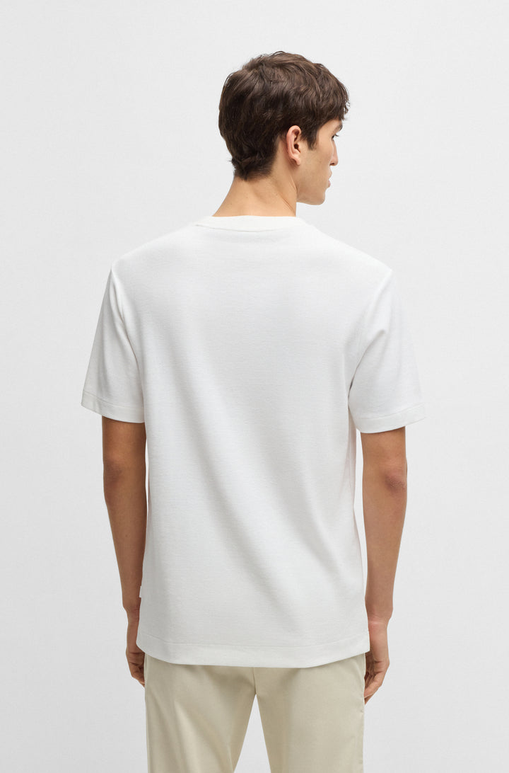 BOSS T-Shirts Regular Fit in Cotton Mix - H-THOMPSON 120 10271422 01-50536795- Concorde Fashion#color_white-100