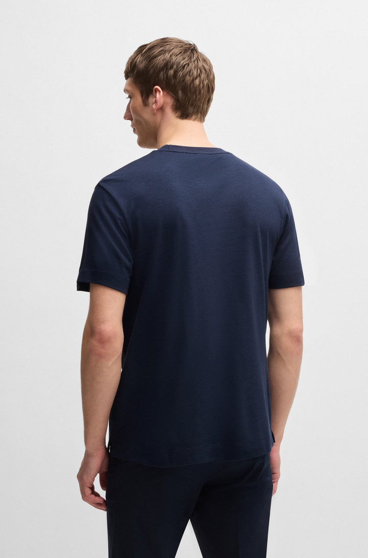 BOSS T-Shirts Regular Fit in Silk Mix - P-THOMPSON 52 10271425 01-50536636- Concorde Fashion#color_navy-404