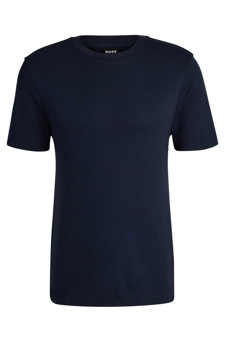 BOSS T-Shirts Regular Fit in Silk Mix - P-THOMPSON 52 10271425 01-50536636- Concorde Fashion#color_navy-404
