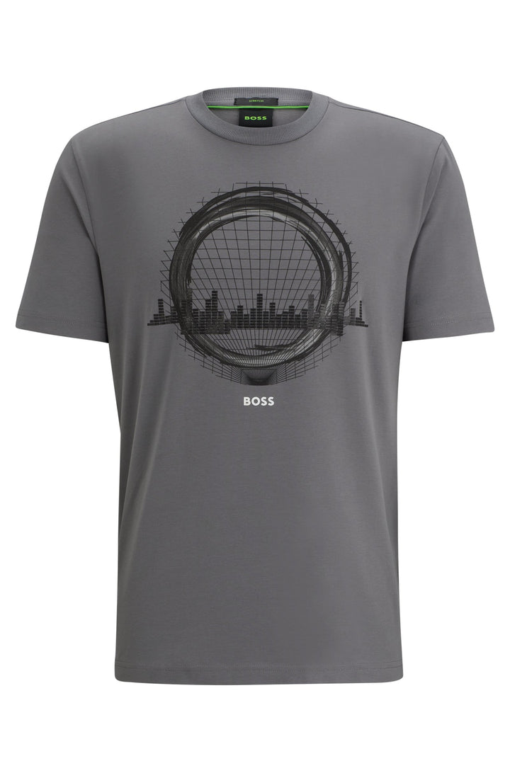 BOSS Regular Fit T-Shirts in Cotton Mix - TEE 8 10110340 01-50506372- Concorde Fashion#color_grey-036