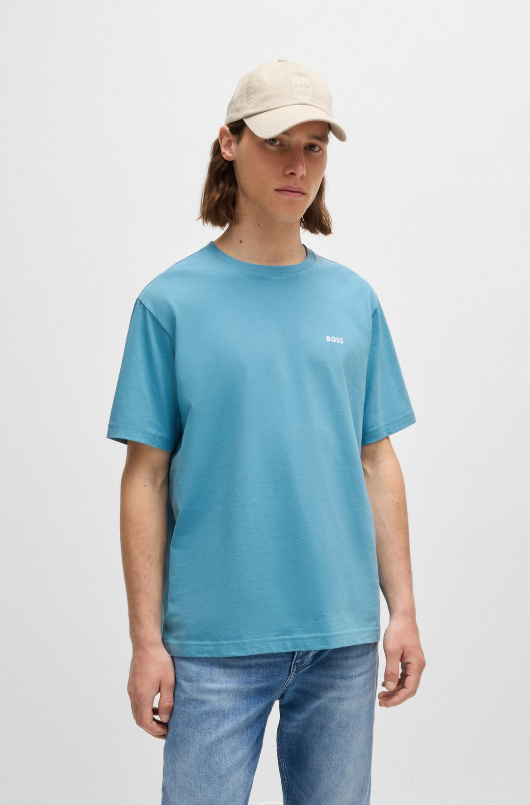 BOSS Relaxed Fit T-Shirts in Cotton - TE_CORAL 10189487 01-50515357- Concorde Fashion#color_blue-486