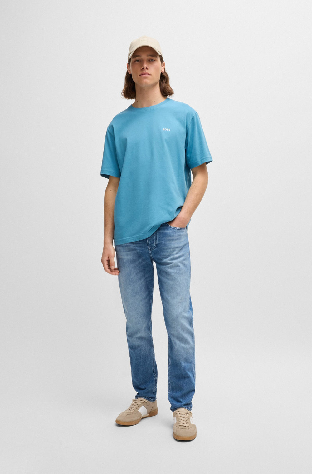 BOSS Relaxed Fit T-Shirts in Cotton - TE_CORAL 10189487 01-50515357- Concorde Fashion#color_blue-486