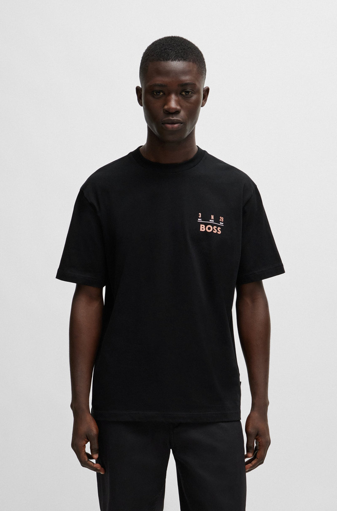 BOSS Relaxed Fit T-Shirts in Cotton - TE_RECORDS 10189487 01-50515553- Concorde Fashion#color_black-001