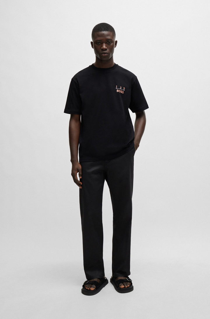 BOSS Relaxed Fit T-Shirts in Cotton - TE_RECORDS 10189487 01-50515553- Concorde Fashion#color_black-001