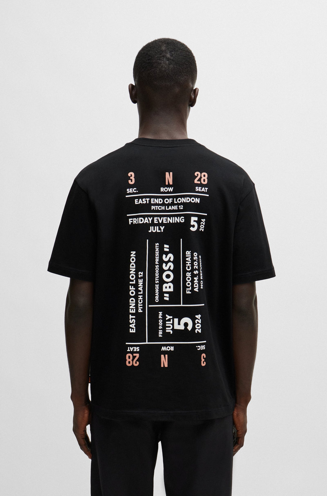 BOSS Relaxed Fit T-Shirts in Cotton - TE_RECORDS 10189487 01-50515553- Concorde Fashion#color_black-001