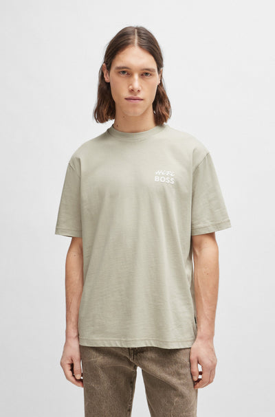 BOSS Relaxed Fit T-Shirts in Cotton - TE_RECORDS 10189487 01-50515553- Concorde Fashion#color_beige-271
