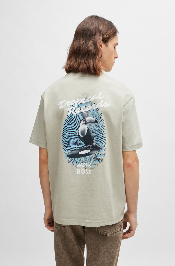 BOSS Relaxed Fit T-Shirts in Cotton - TE_RECORDS 10189487 01-50515553- Concorde Fashion#color_beige-271