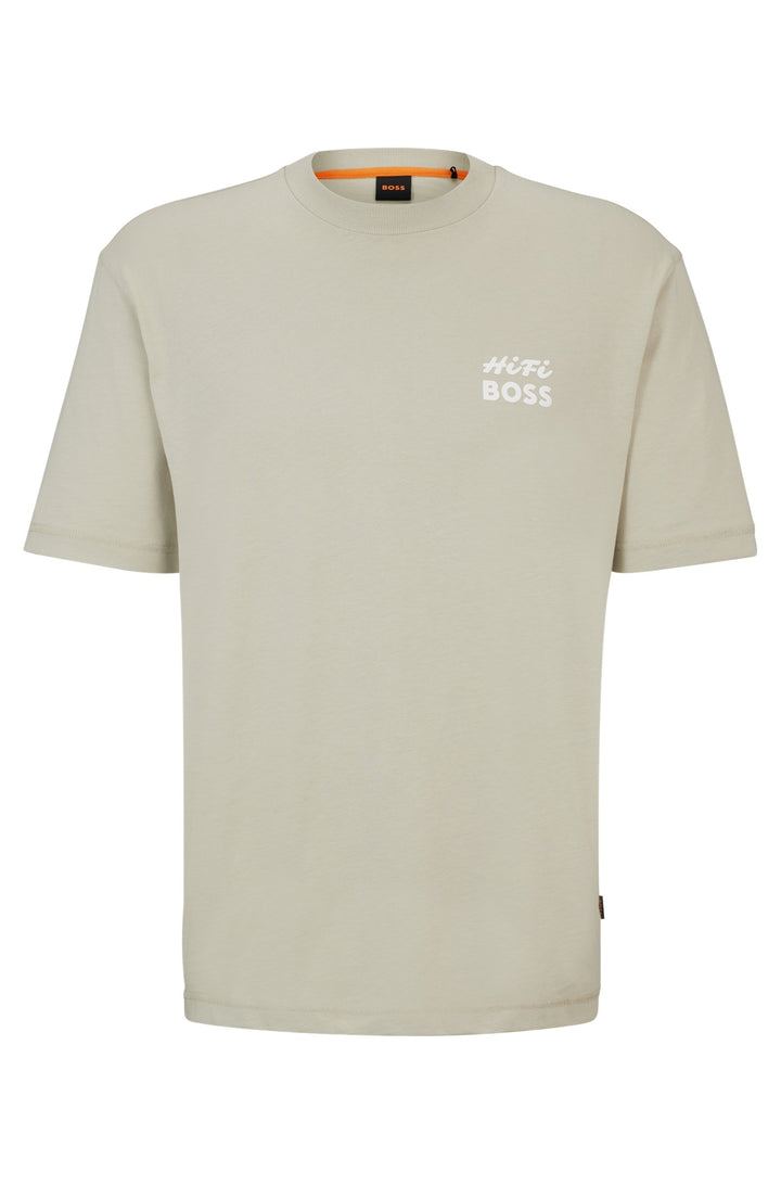 BOSS Relaxed Fit T-Shirts in Cotton - TE_RECORDS 10189487 01-50515553- Concorde Fashion#color_beige-271