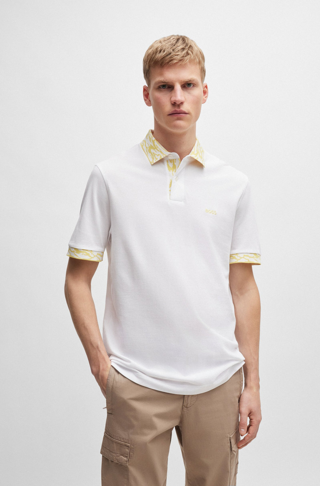 BOSS Regular Fit Polos in Cotton - PE_OCEAN_DETAILED 10191116 01-50515903- Concorde Fashion#color_white-100