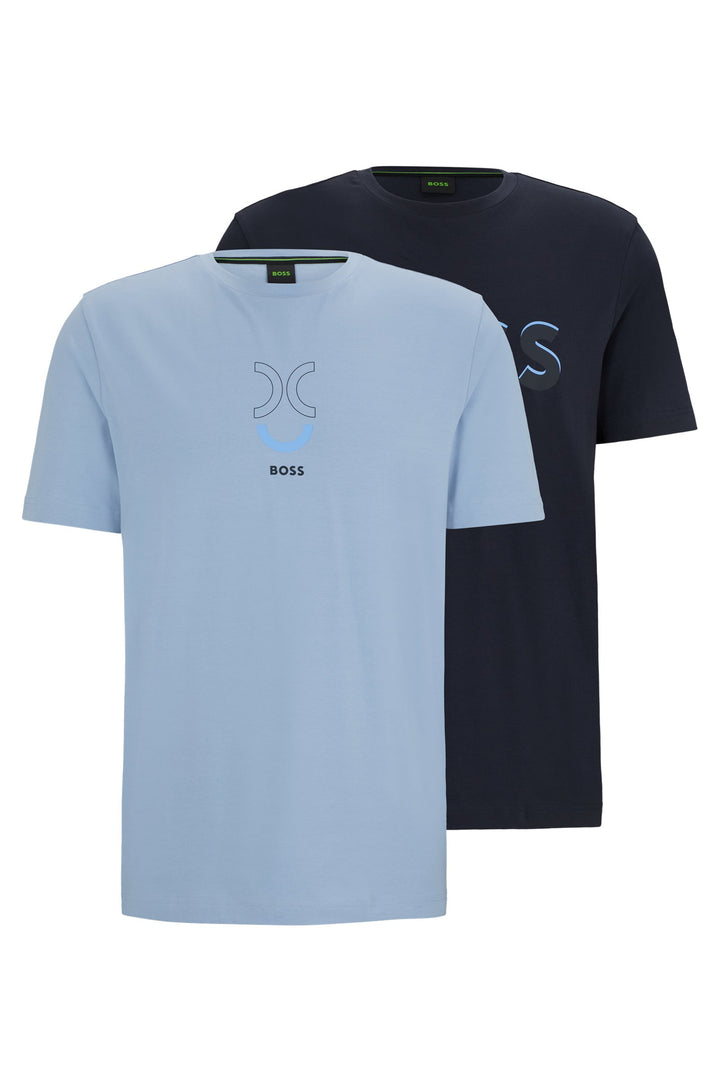 BOSS T-Shirts Regular Fit in Cotton Mix - T-SHIRT 2-PACK 2 10194355 01-50519575- Concorde Fashion#color_assorted-966