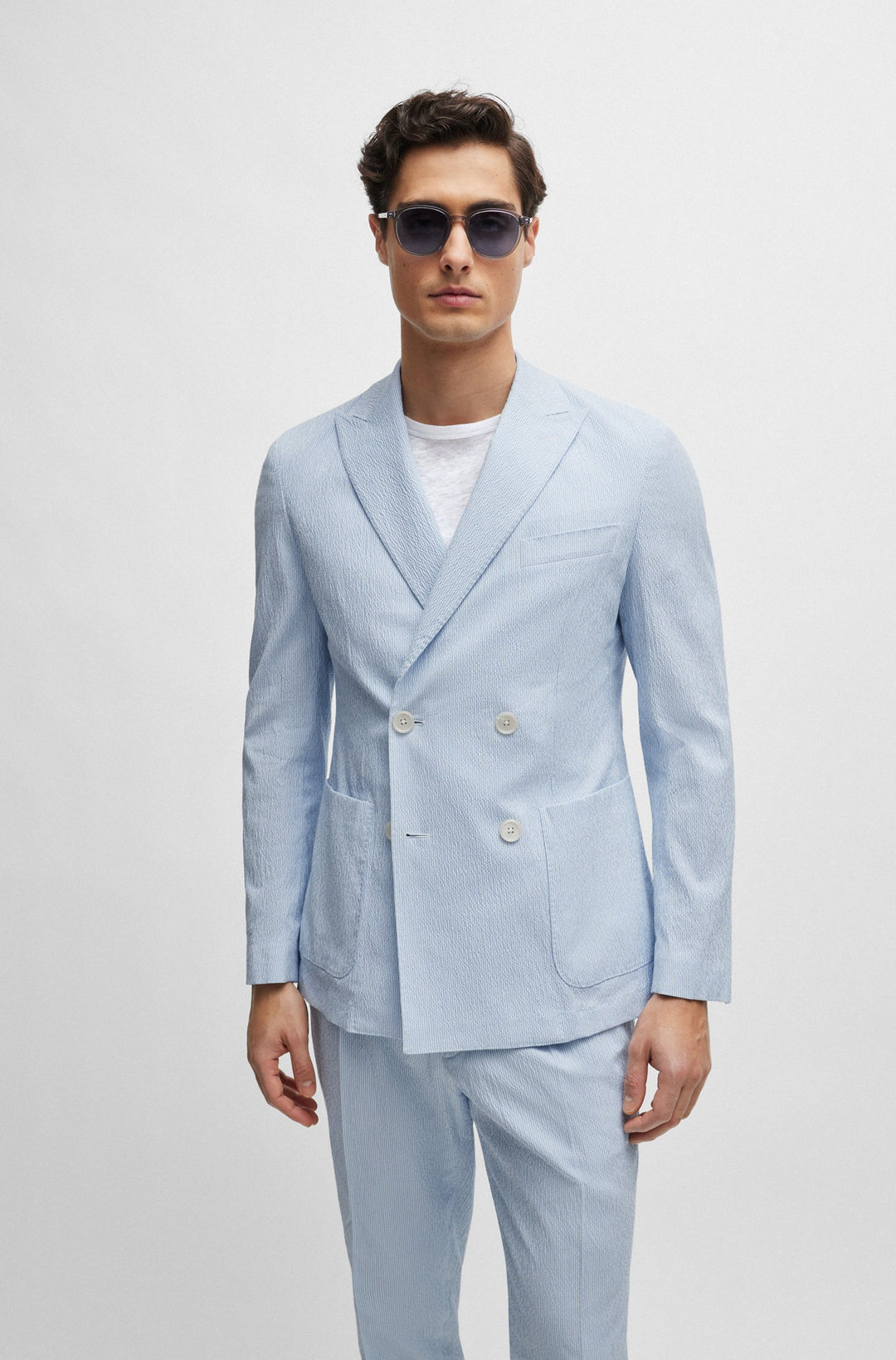 BOSS Slim Fit Suits in Cotton Mix - C-HANRY-2PCS-DB-242 10205332 01-50514676- Concorde Fashion#color_blue-450