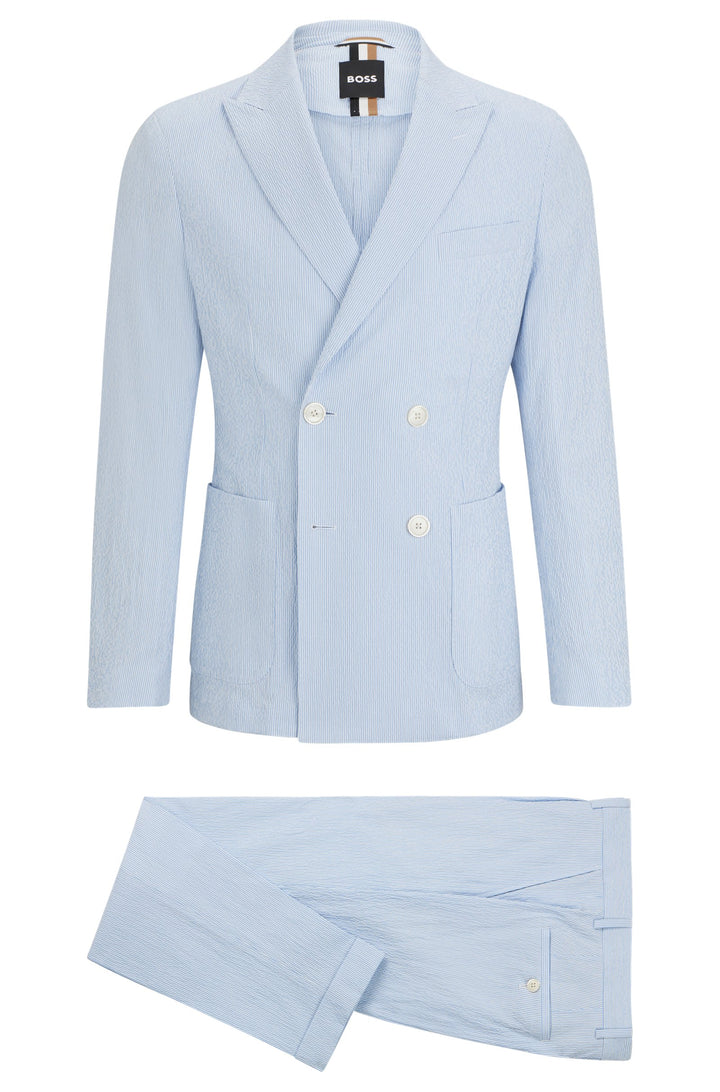 BOSS Slim Fit Suits in Cotton Mix - C-HANRY-2PCS-DB-242 10205332 01-50514676- Concorde Fashion#color_blue-450