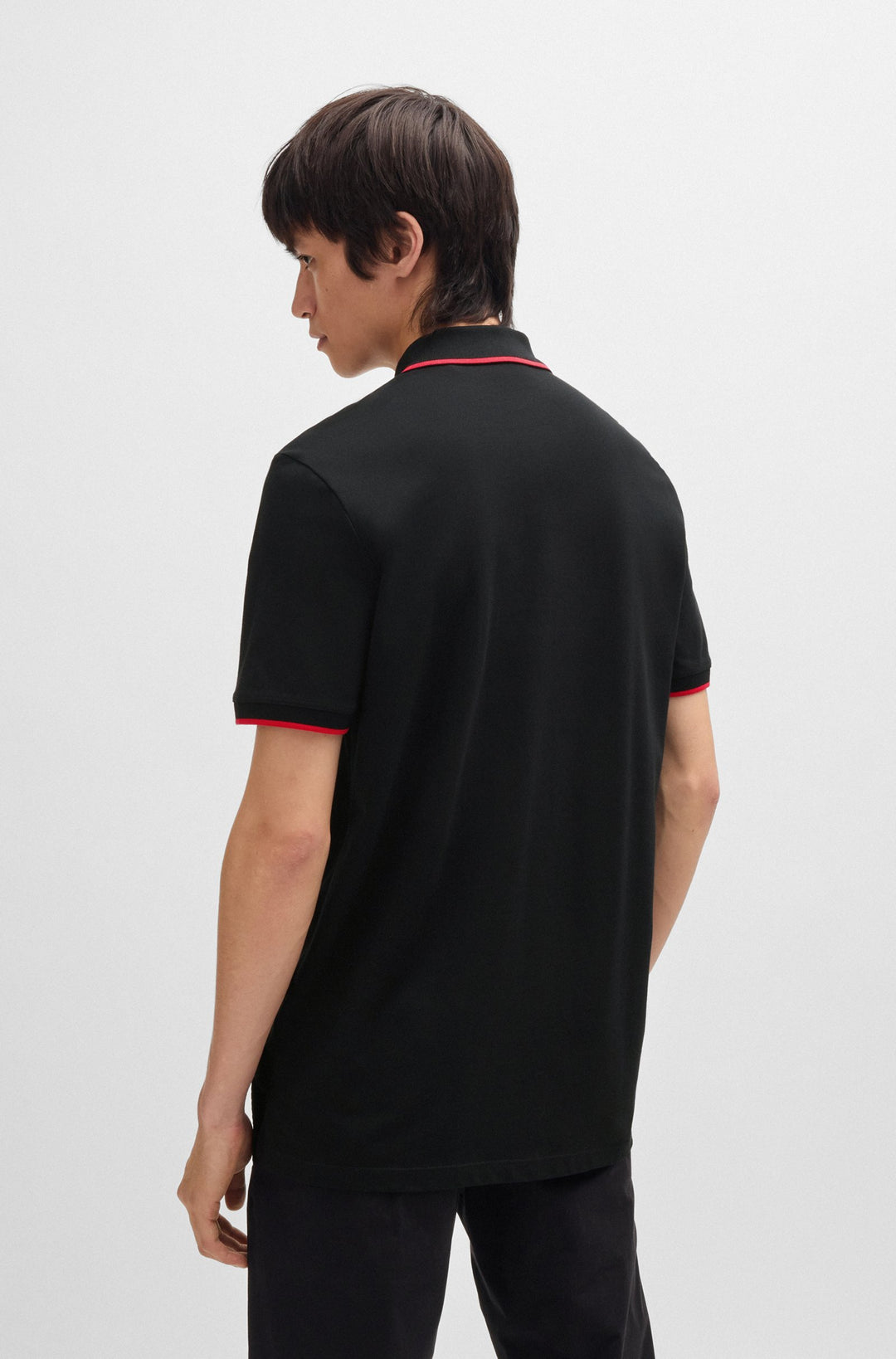 HUGO Polos Slim Fit in Cotton Mix - DINOSO222 10205383 01-50467344- Concorde Fashion#color_black-001