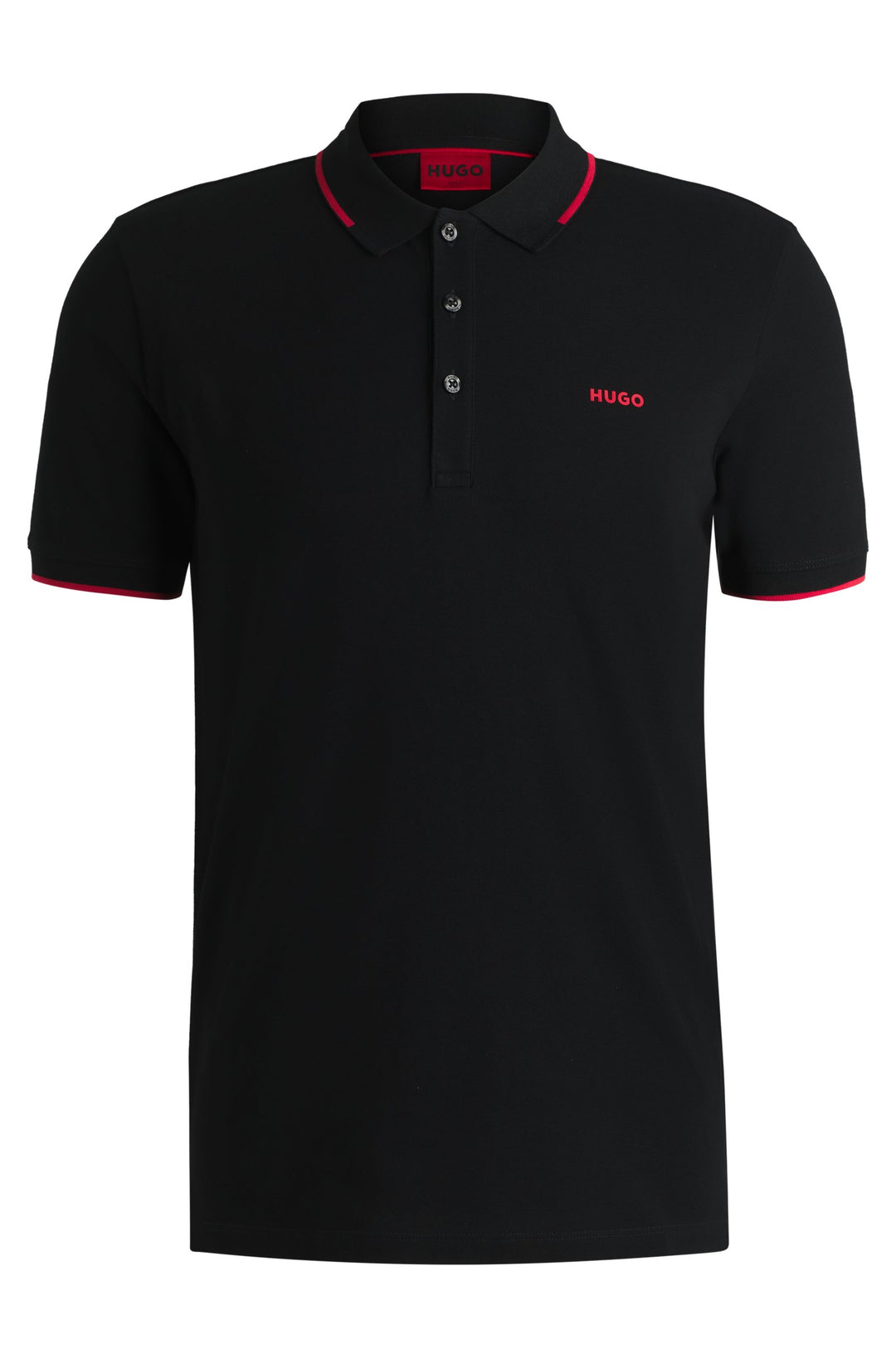 HUGO Polos Slim Fit in Cotton Mix - DINOSO222 10205383 01-50467344- Concorde Fashion#color_black-001