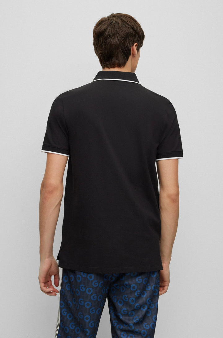 HUGO Polos Slim Fit in Cotton Mix - DINOSO222 10205383 01-50467344- Concorde Fashion#color_black-002