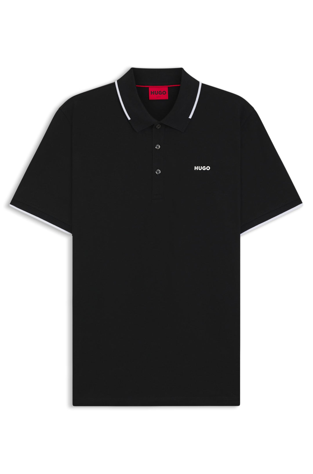 HUGO Polos Slim Fit in Cotton Mix - DINOSO222 10205383 01-50467344- Concorde Fashion#color_black-002