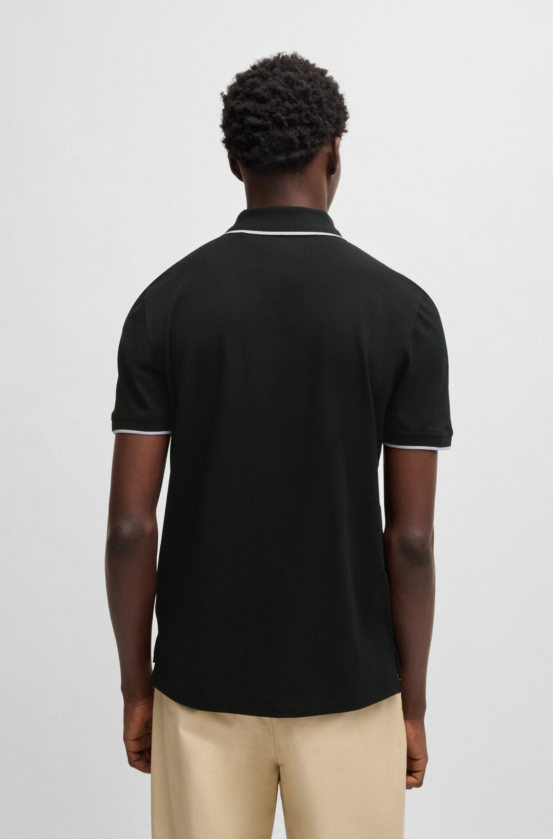 HUGO Polos Slim Fit in Cotton Mix - DINOSO222 10205383 01-50467344- Concorde Fashion#color_black-003
