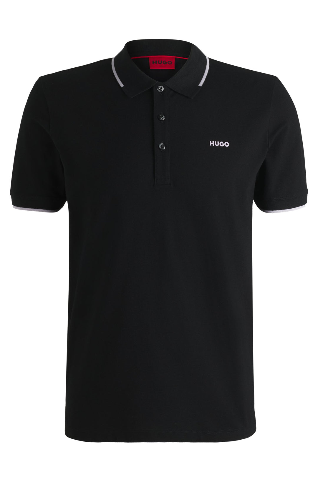 HUGO Polos Slim Fit in Cotton Mix - DINOSO222 10205383 01-50467344- Concorde Fashion#color_black-003