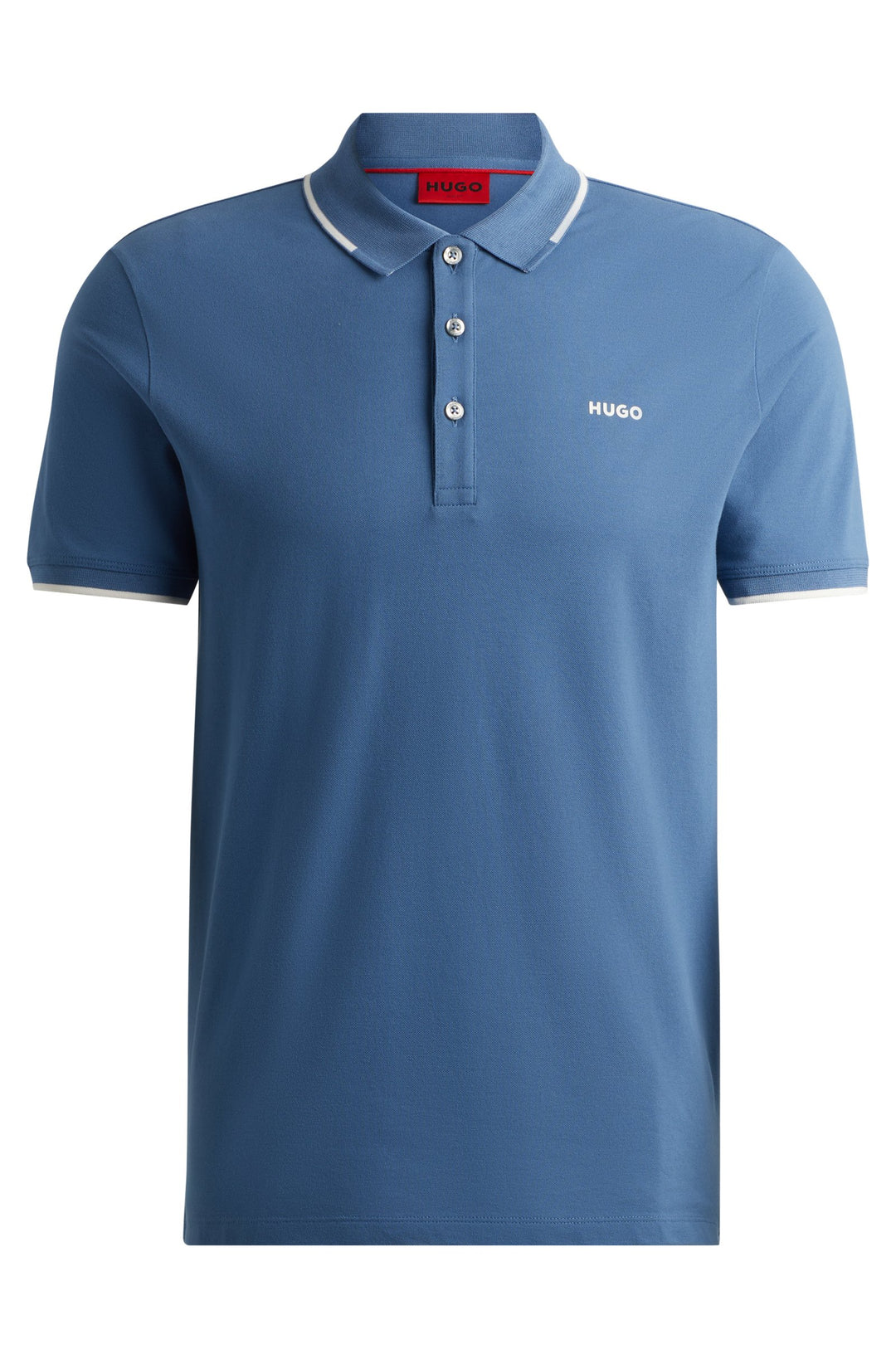 HUGO Polos Slim Fit in Cotton Mix - DINOSO222 10205383 01-50467344- Concorde Fashion#color_blue-427