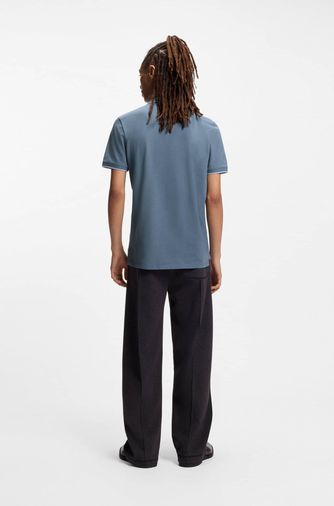 HUGO Polos Slim Fit in Cotton Mix - DINOSO222 10205383 01-50467344- Concorde Fashion#color_blue-496