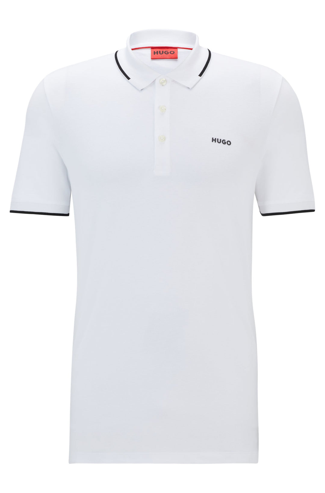HUGO Polos Slim Fit in Cotton Mix - DINOSO222 10205383 01-50467344- Concorde Fashion#color_white-100