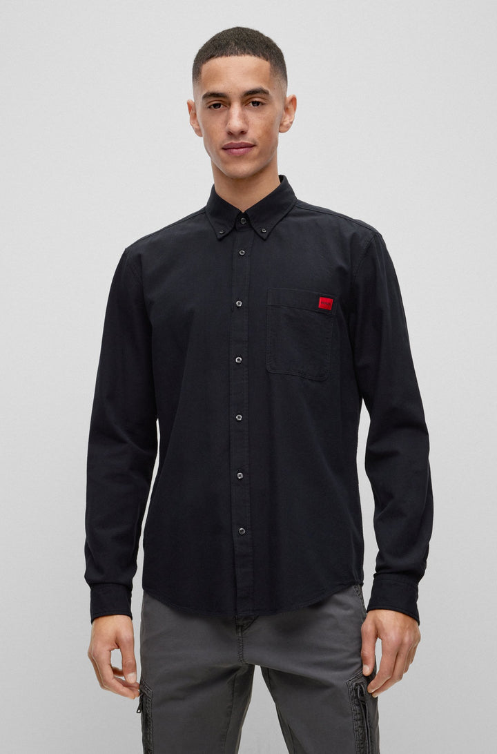 HUGO Slim Fit Casual Shirts in Cotton - EVITO 10206255 04-50479302- Concorde Fashion#color_black-004