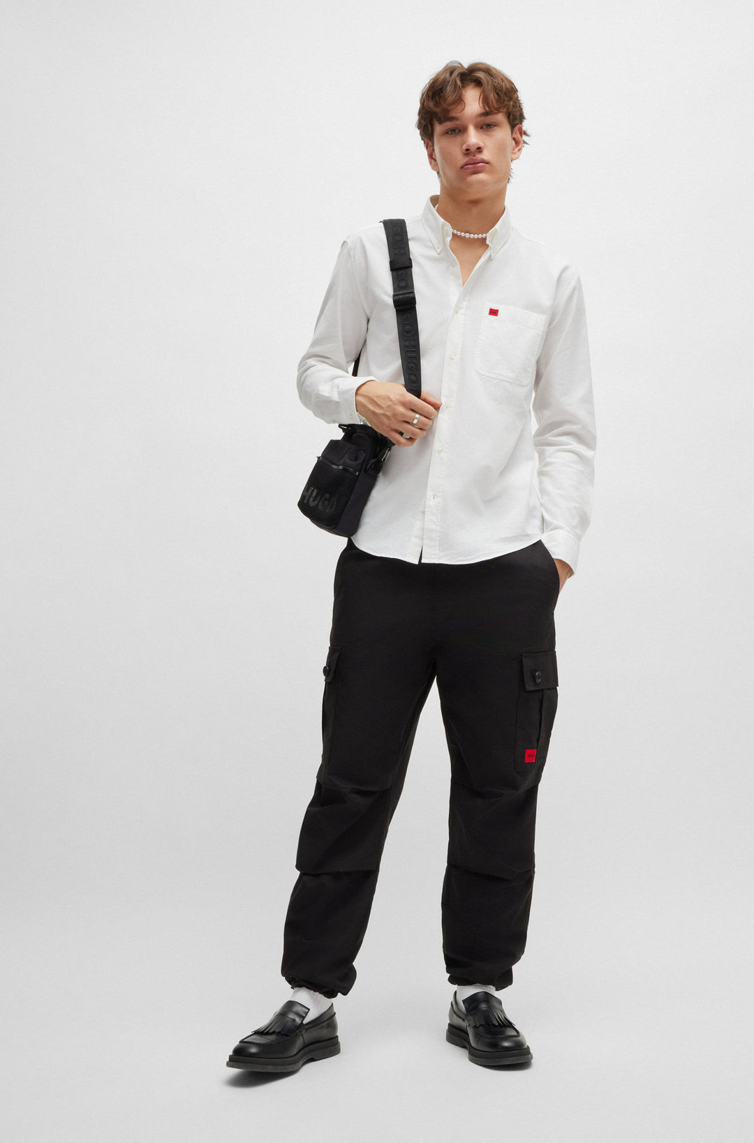 HUGO Casual Shirts Slim Fit in Cotton - EVITO 10206255 04-50479302- Concorde Fashion#color_white-199