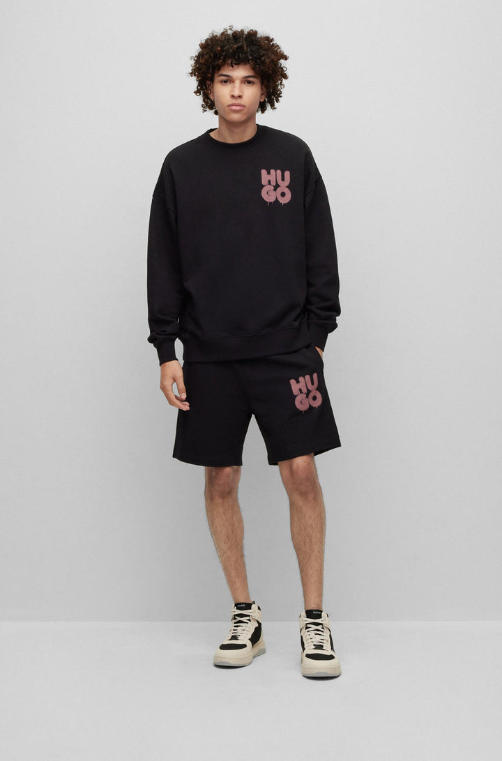 HUGO Regular Fit Shorts in Cotton - DOLIVAR 10208839 01-50487543- Concorde Fashion#color_black-001