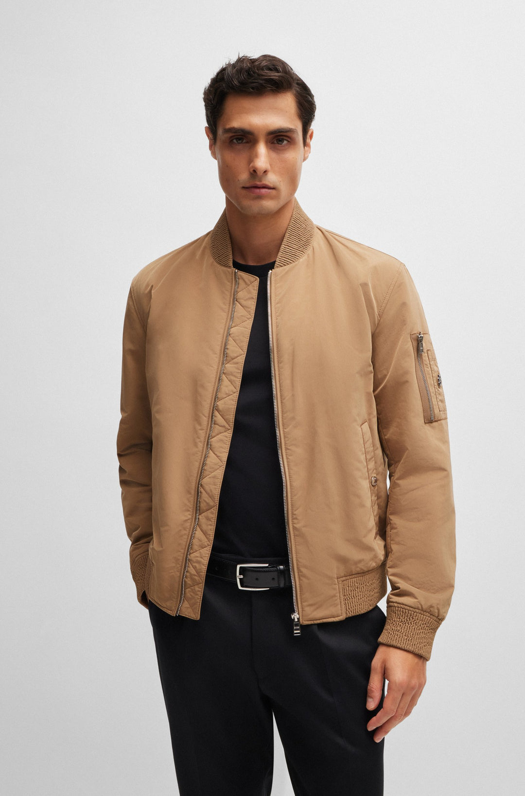 BOSS Casual Jackets Regular Fit in Polyester Mix - H-COMBER 10214498 01-50519981- Concorde Fashion#color_beige-282