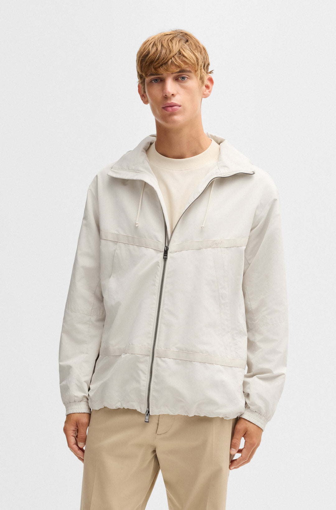 BOSS Casual Jackets Regular Fit in Polyester Mix - H-CEVENTO 10214498 01-50529864- Concorde Fashion#color_white-131